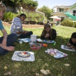 Eating lunch outside